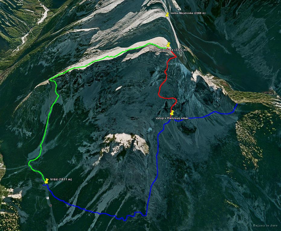 Slika_02.jpg - Priznati moram, da sem vzpon klikal na roko, saj GPS track v stenah pač ne dela, kar sem pokazal že pri vzponu skozi Žrelo na Storžič.