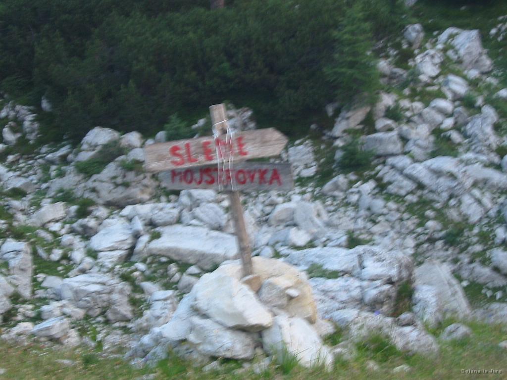 Slika_10.jpg - Razcep, kjer nadaljujemo levo. Zmazana slika pa je posledica slabega fotoaparata in ne slabega fotografa :)