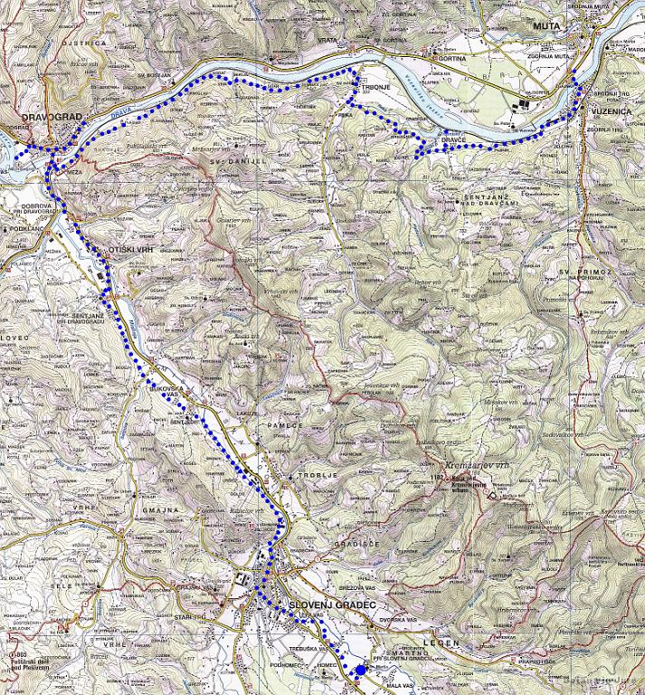 Slika_232.jpg - Petek, čas odhoda. Pakiranje je bilo hitro, tako da sva ob desetih že skočila na kolo in iz Šmartna pri Slovenj Gradcu štartala proti Dravogradu na sledi dravski kolesarski poti do kamor bo pač šlo.